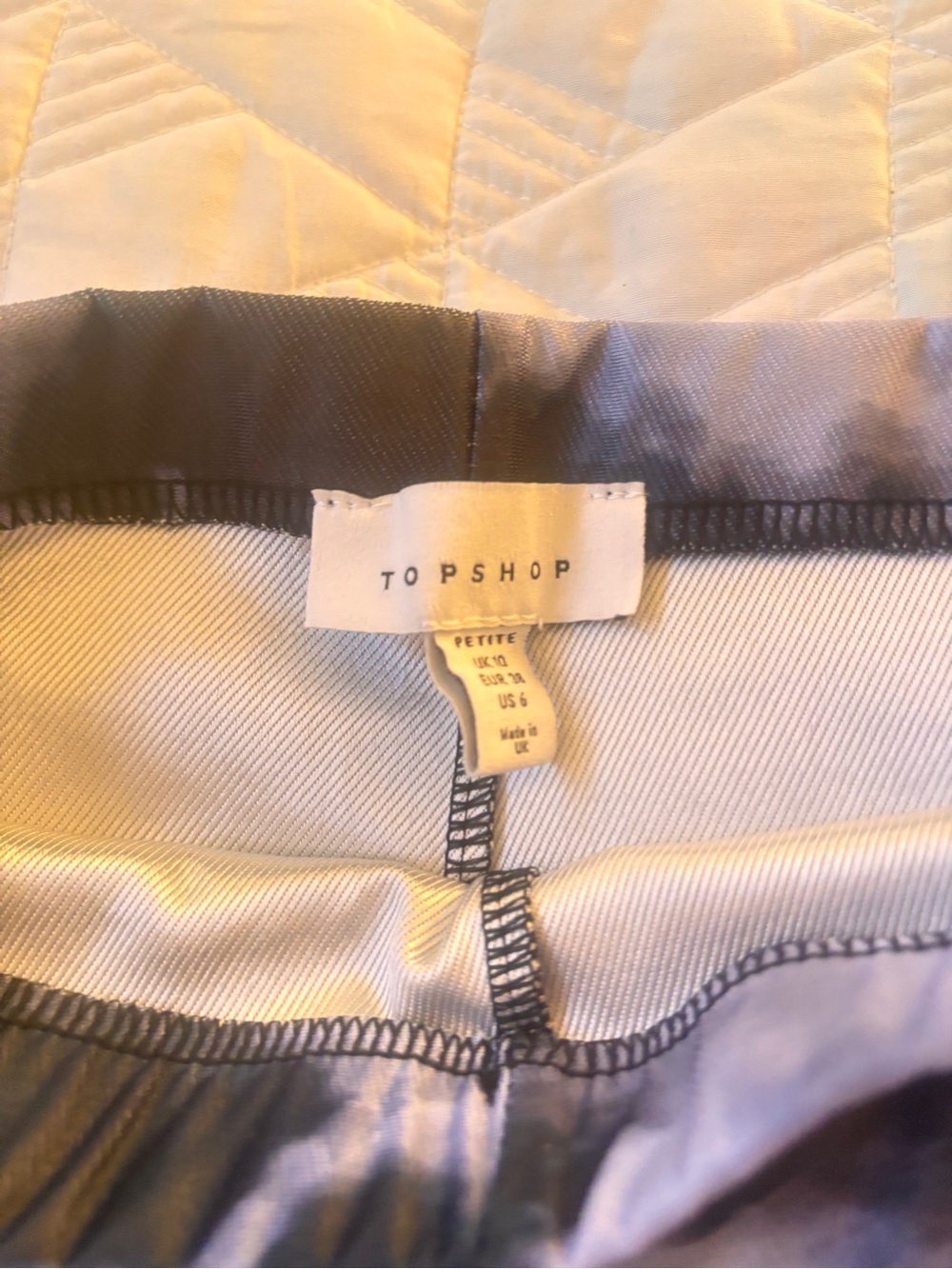Topshop Petite Tie Dye Flare Yoga Pants US 6 Black Gray Foldover Y2K - Picture 6 of 9
